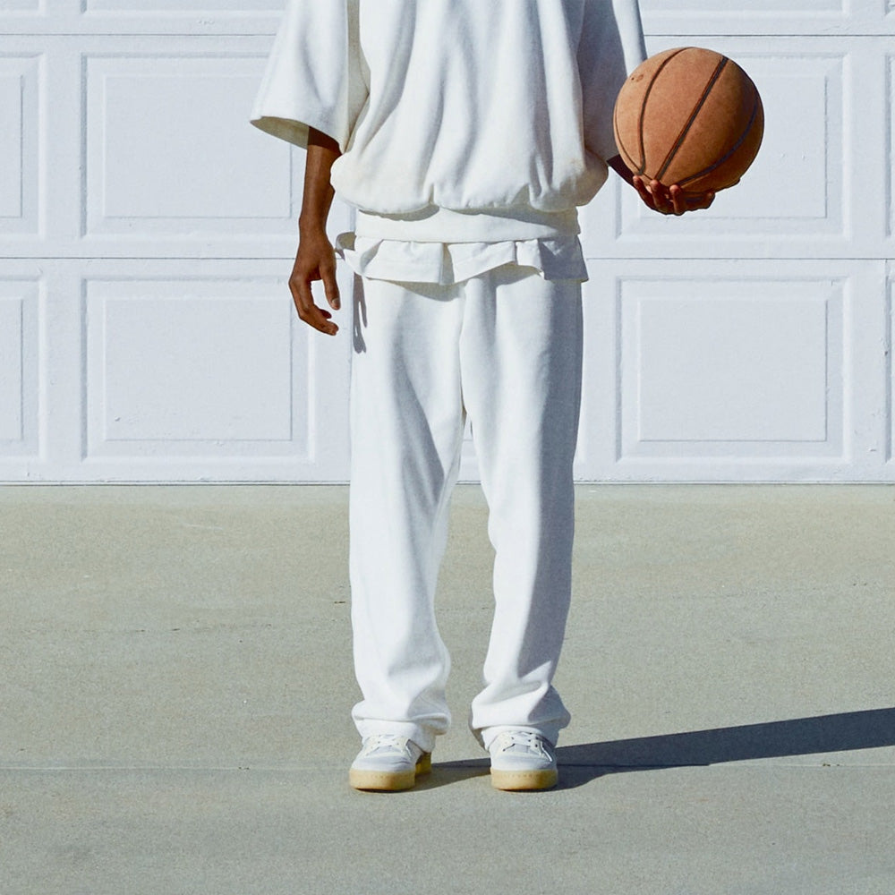 adidas Basketball Velour Pants 'White' IA3454
