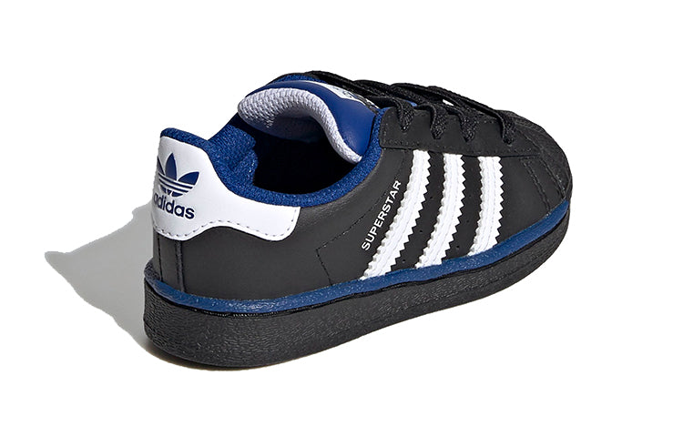 (TD) adidas originals Superstar Shoes Black/Blue FV3662