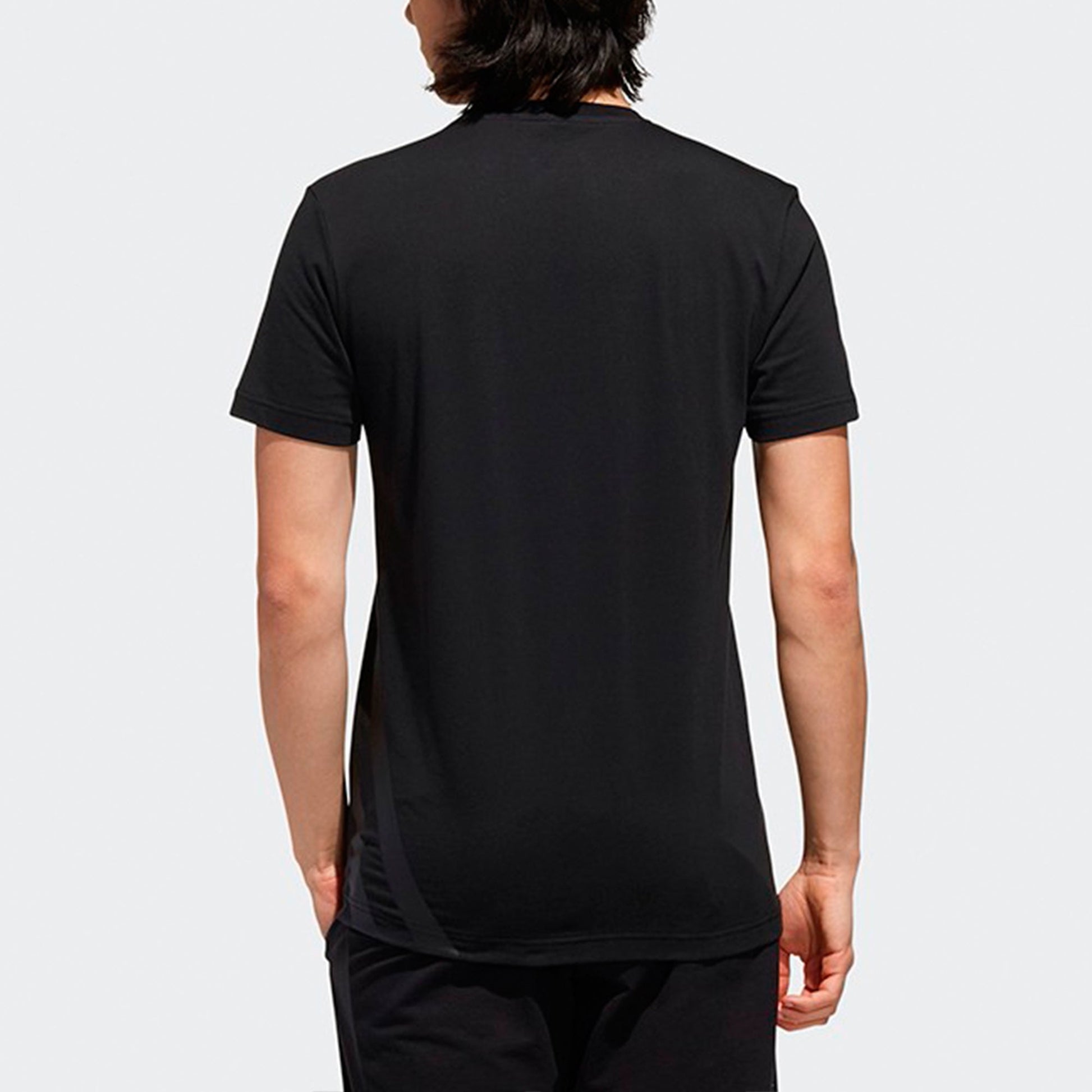 adidas neo M Fav Brnd Gr T Large Logo Printing Knit Sports Short Sleeve Black EI4513
