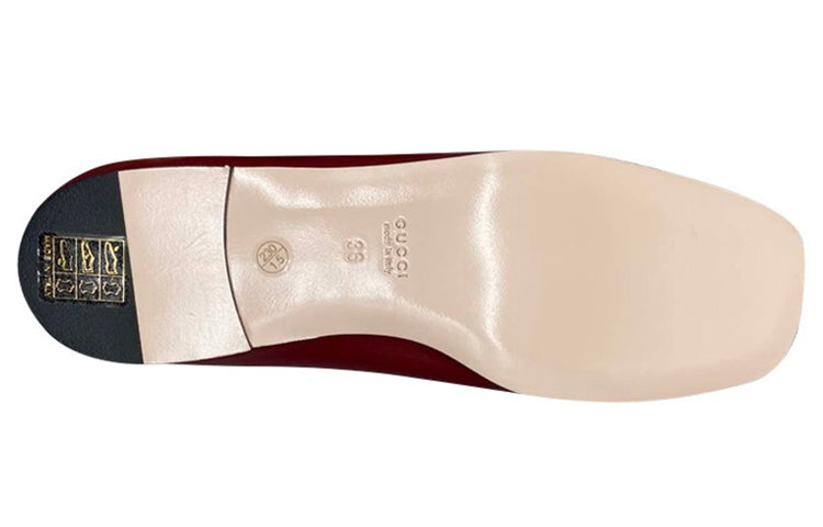(WMNS) Gucci Madelyn Crystal G 'Dark Red Leather' 551434-C9D00-6438