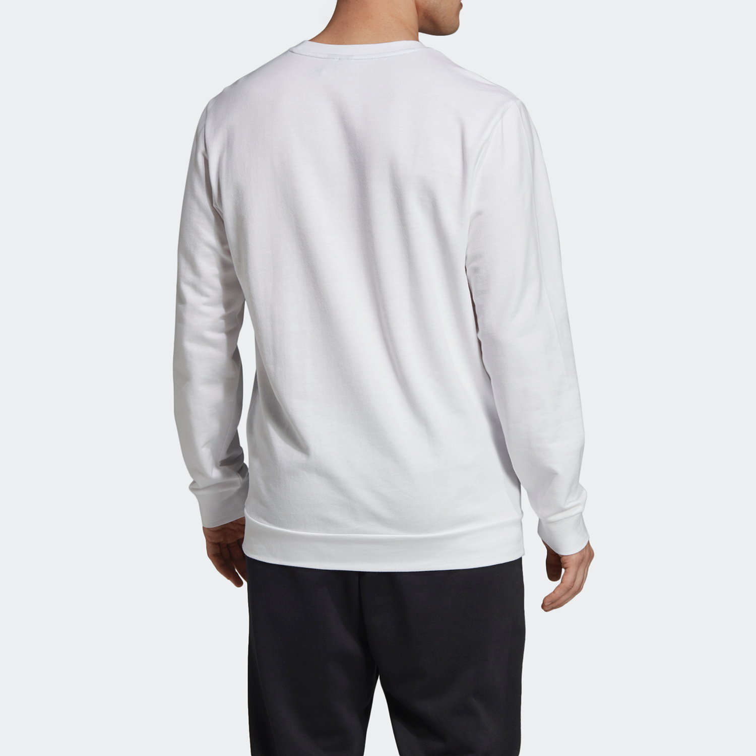 adidas Crew M Casual Sports Round Neck Pullover White FJ7568