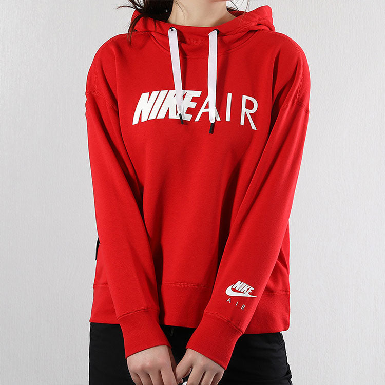(WMNS) Nike Alphabet Printing Knit Hoodie Red AR3655-657
