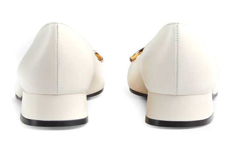 (WMNS) Gucci Ballet Flat with Horsebit 'White Leather' 645600-C9D00-9022