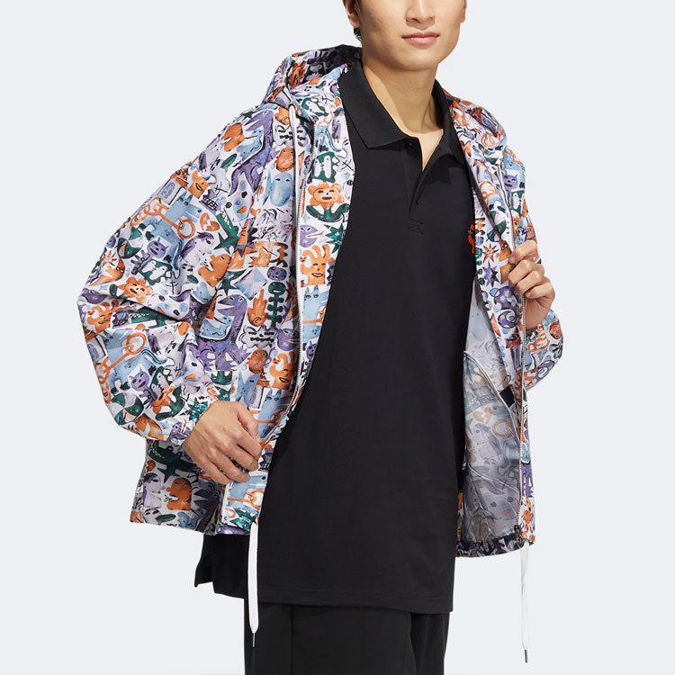 adidas Originals Knit COL AOP Jackets 'White Orange Purple' HR6438