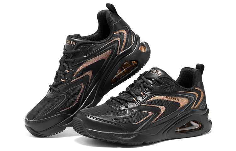 (WMNS) Skechers Tres-Air 'Shimm Airy - Black Rose Gold' 177422-BKRG
