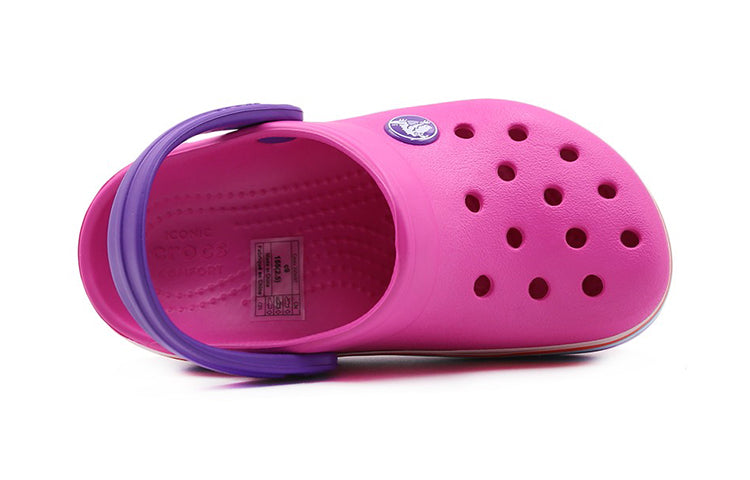 (PS) Crocs Crocband Wavy Band Small Crocs Casual Pink Purple Sandals 'Pink Purple' 205697-6L0