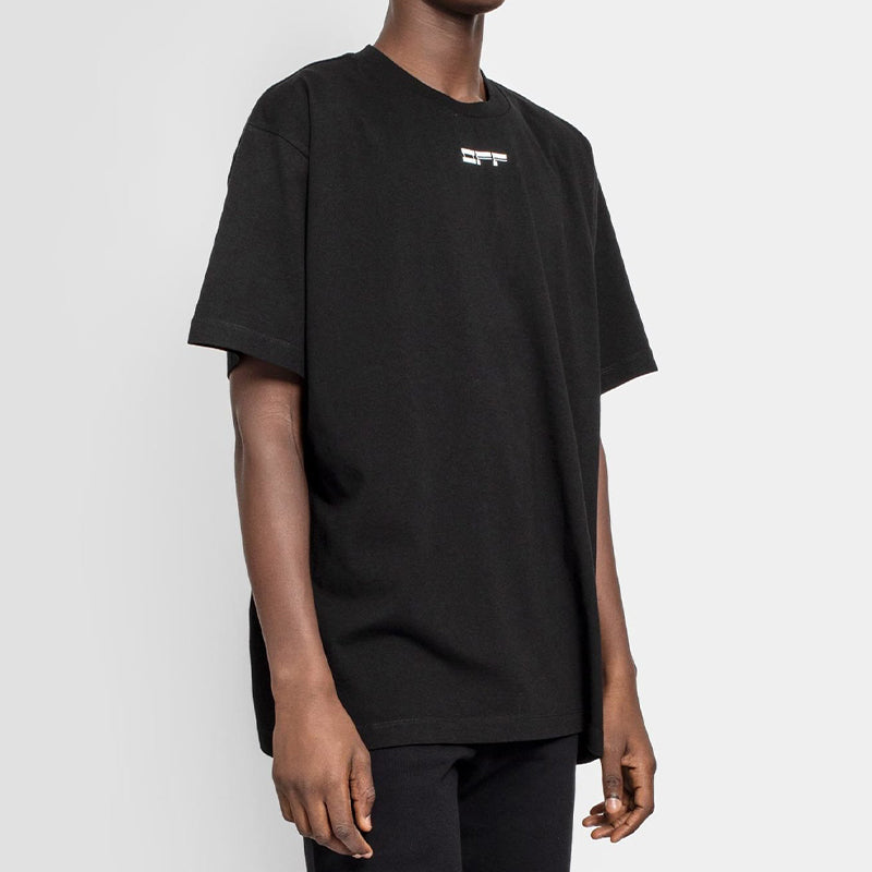 Off-White Back Alphabet Printing Short Sleeve Black OMAA038E20JER0091001