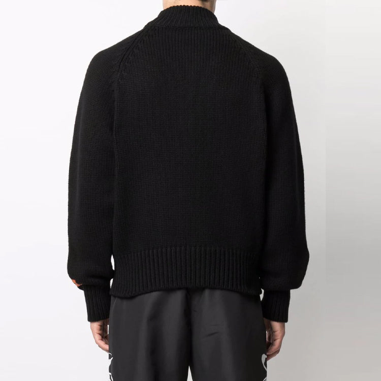 HERON PRESTON CTNMB Heavy Knit Turtleneck Sweaters 'Black White' HMHF001F21KNI0011001