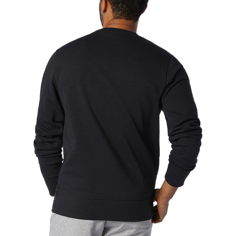 New Balance Essentials Stacked Logo Crew Sweatshirt Asia Sizing 'Black' AMT03560-BK