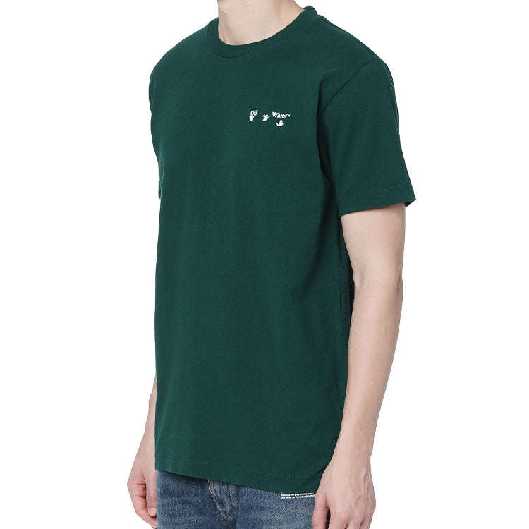 Off-White FW20 Logo Printing Cotton Men Green OMAA027E20JER0025701