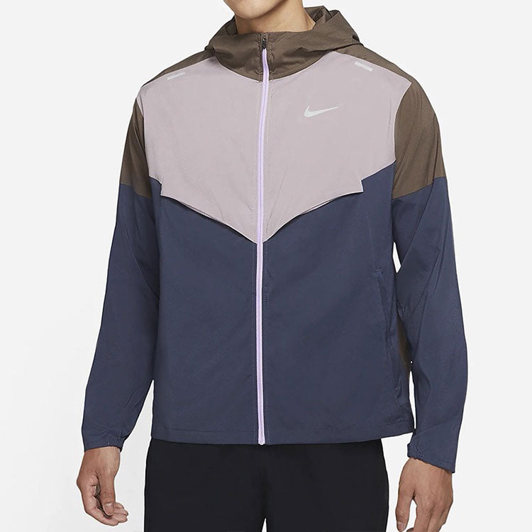 Men's Nike Printing Colorblock logo Casual Hooded Jacket Multicolor CZ9071-004