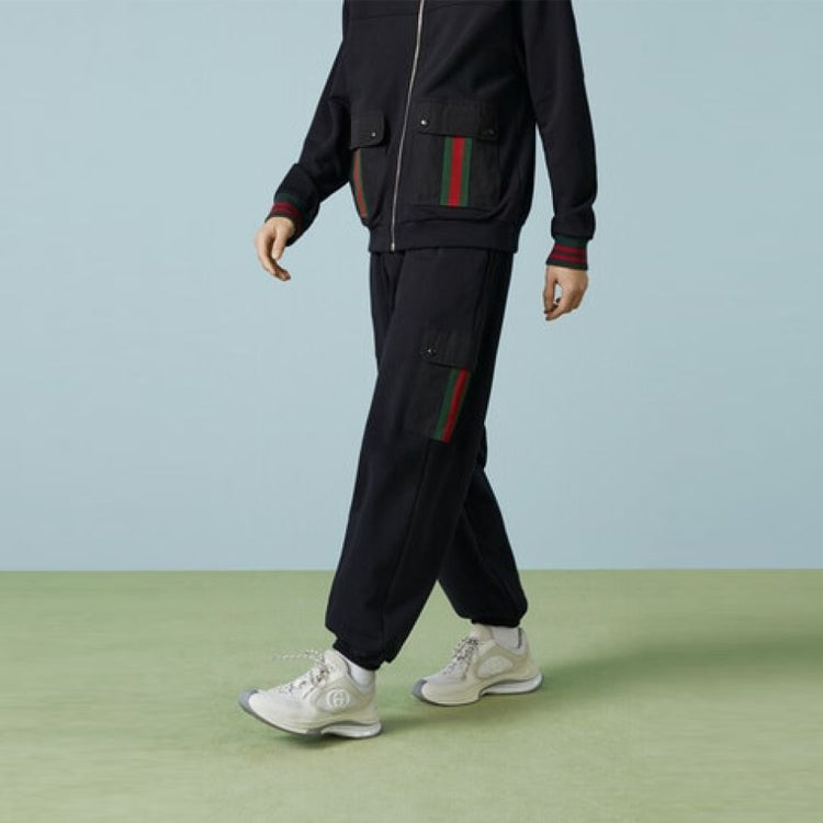 Gucci Cotton Jersey Jogging Pant With Web 'Black' 752189-XJFQV-1043