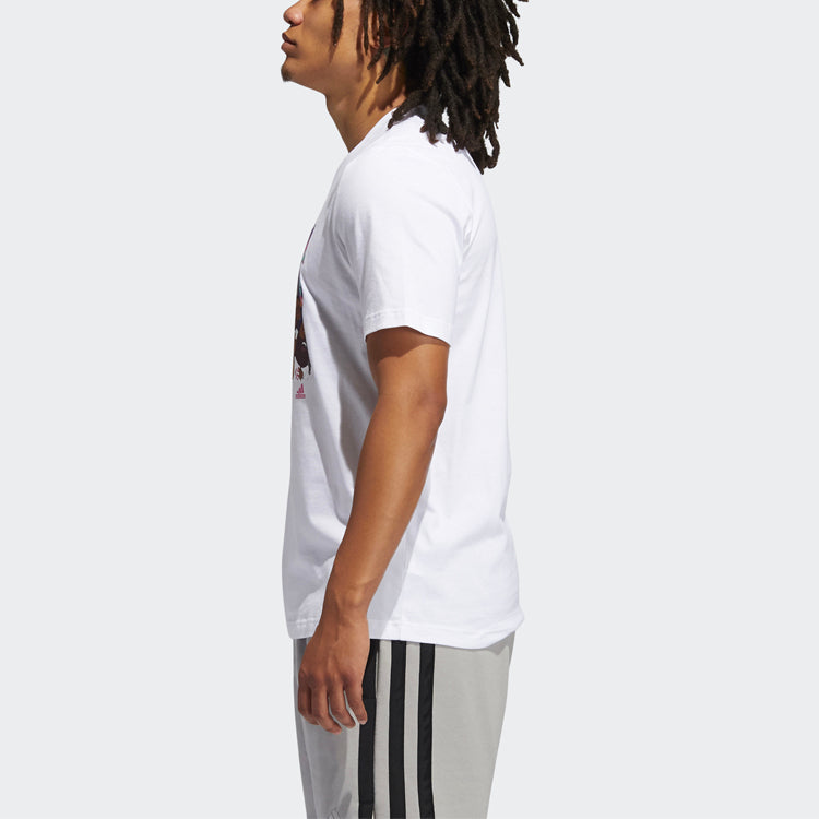 adidas Shanghai Tee Cartoon Printing Basketball Sports Short Sleeve White GL4426