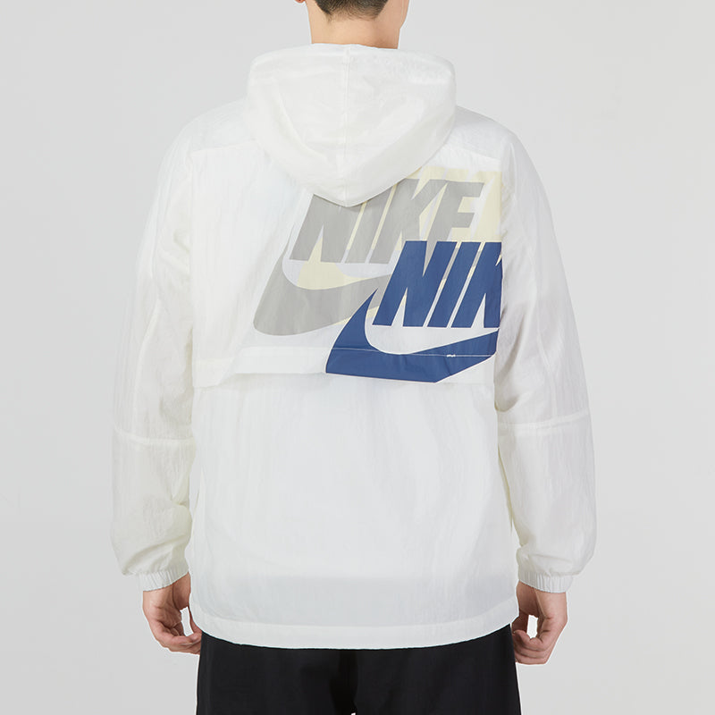 Men's Nike Training Athleisure Casual Sports Logo Solid Color Hooded Jacket White DV3133-133