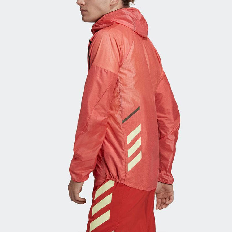 Men's adidas Reflective Windproof Logo Alphabet Hooded Jacket H11744