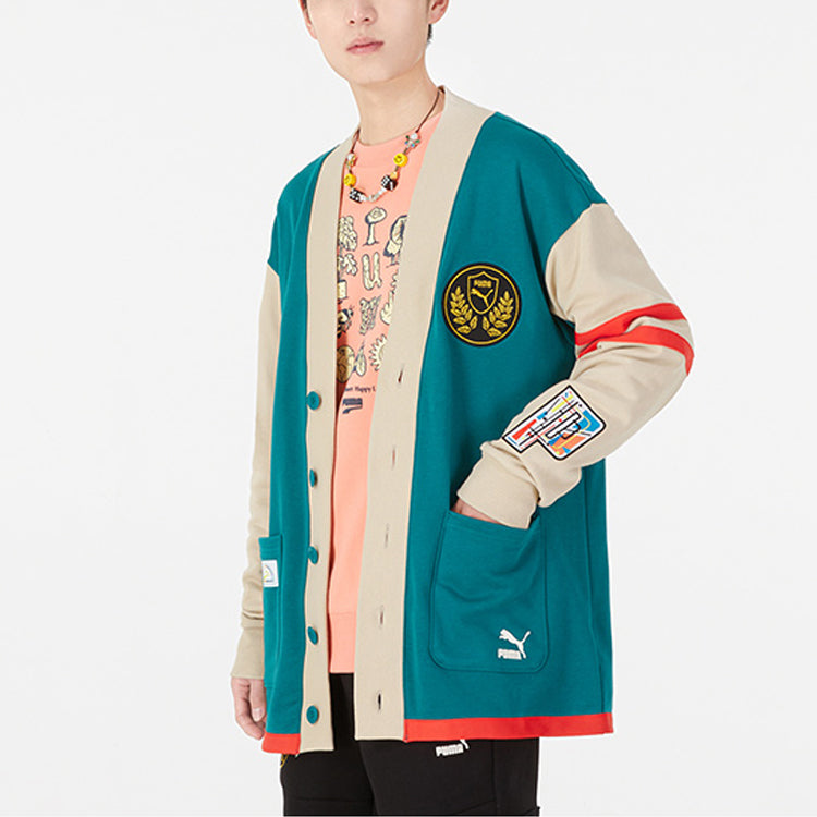 PUMA Mix Badge Long Cardigan 'Green' 537004-90