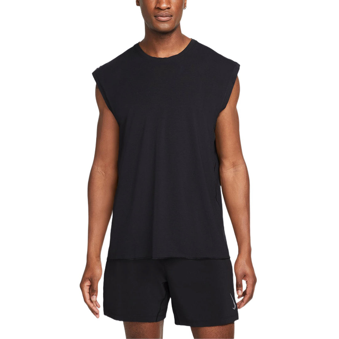 Men's Nike Solid Color Round Neck Pullover Sleeveless Vest Black DM7824-010