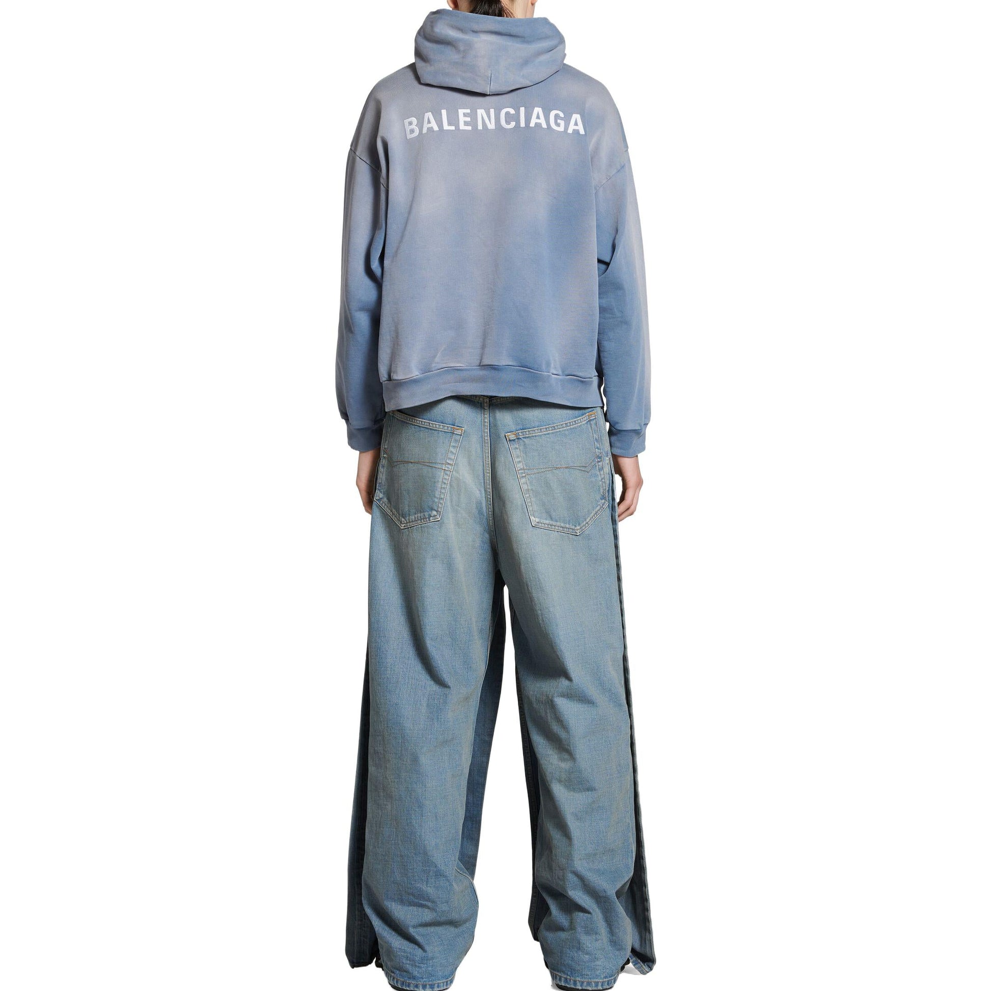 Balenciaga Back Hoodie 'Blue' 767877TPVK24313