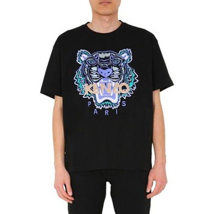 Men's KENZO Embroidered Casual Short Sleeve Black FA55TS0904V9-99