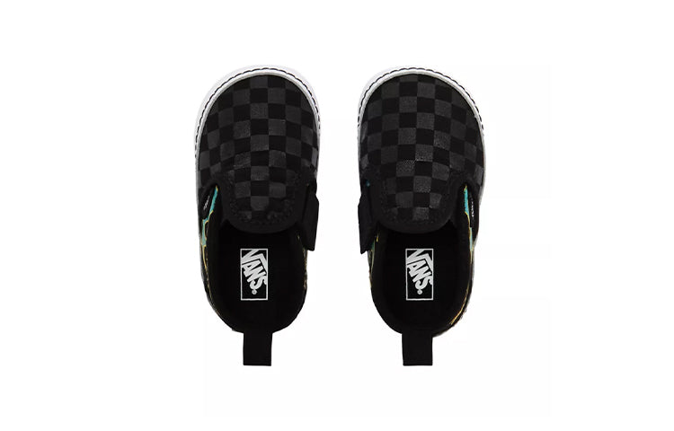 (TD) Vans Glow Flame Slip-On V Crib 'Black' VN0A2XSLESY