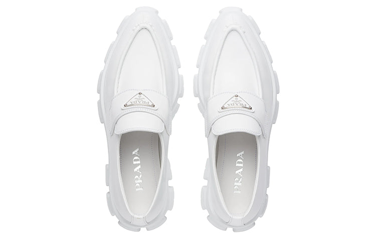 (WMNS) PRADA Brushed Leather Pointy Monolith Loafers 'White' 1D663M_055_F0009_F_055
