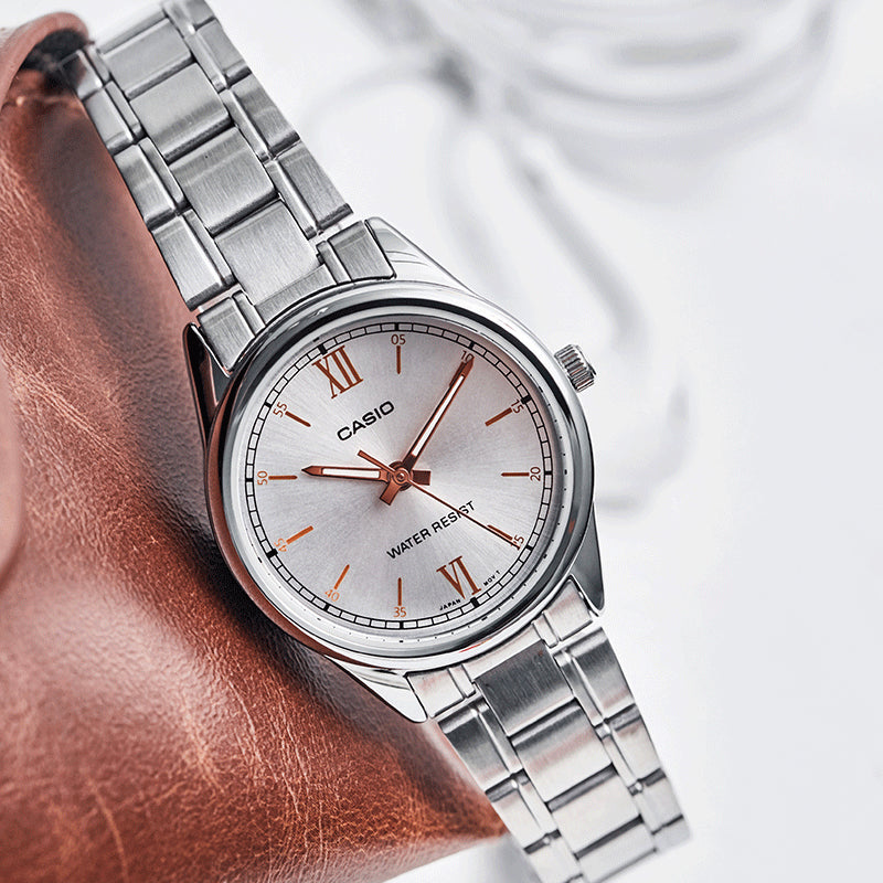 CASIO Quartz Waterproof Silver Analog LTP-V005D-7B2