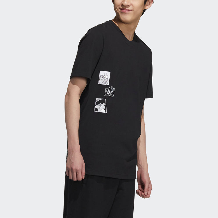 adidas originals x PIXAR Crossover Casual Pattern Printing Short Sleeve Couple Style Black HD9087