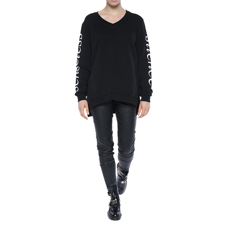 (WMNS) Alexander McQueen Cotton Printing Long Sleeves Pullover Sweatshirt 'Black' 466786-RIJ21-1000