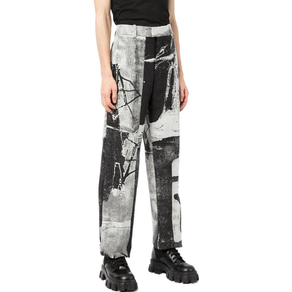 Men's Off-White SS22 Ink High Waist Straight Casual Pants/Trousers Loose Fit OMCA190F21FAB0068400
