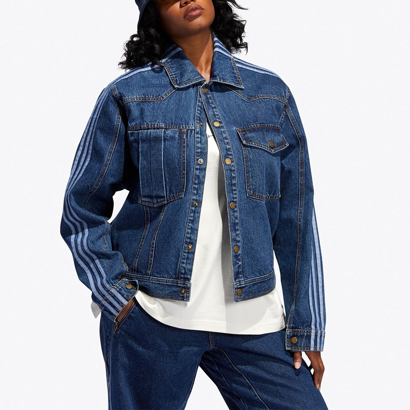 adidas originals x Ivy Park Crossover Casual Denim Blue Jacket HG6544