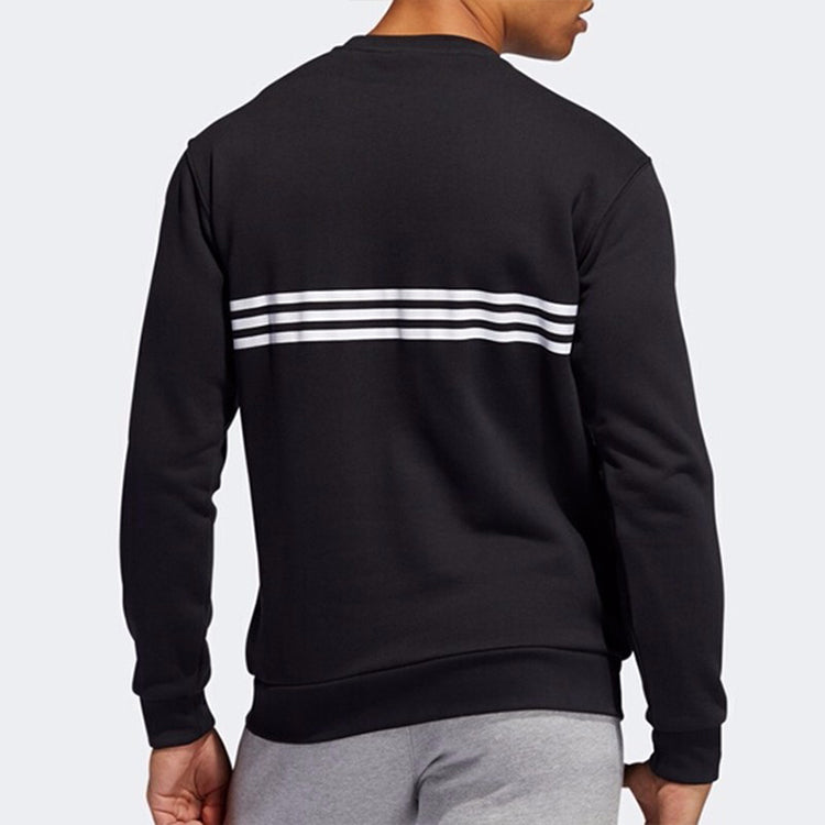adidas originals OUTLINE TRF CRW Large logo Printing Round Neck Pullover Black ED4687