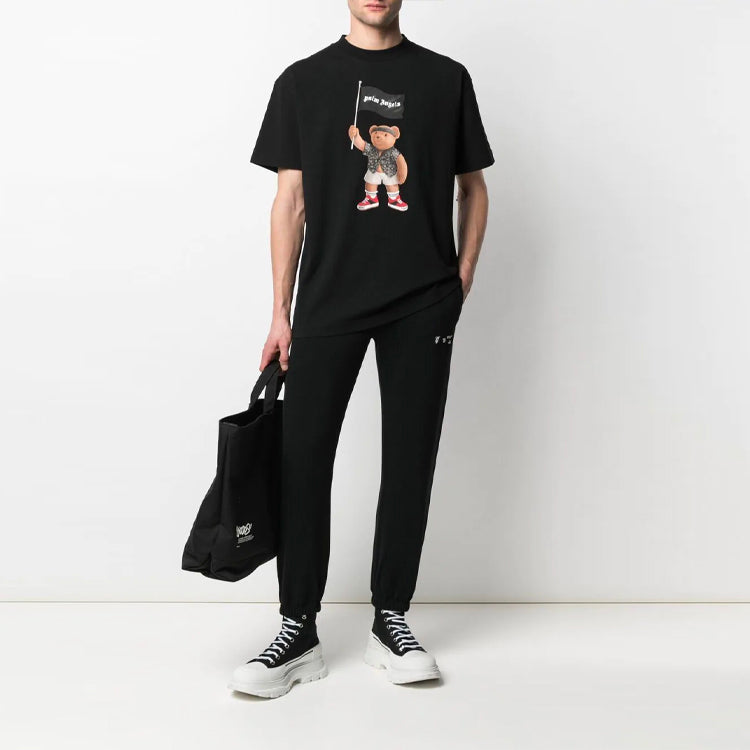 Off-White SS21 Logo Bundle Feet Sports Pants Version Black OMCH030S21FLE0021001