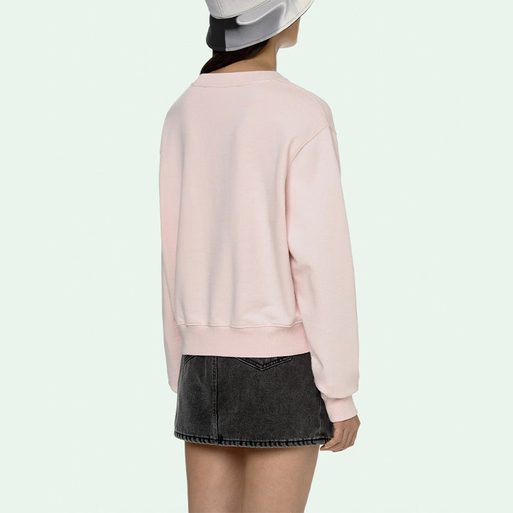 (WMNS) Off-White SS21 Logo Round Neck Hoodless Hoodie Pink OWBA026R21JER0013010