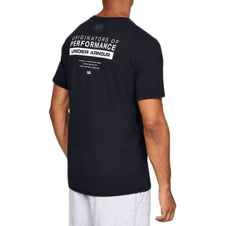 Under Armour UA Bar Originators Training Sports Breathable Short Sleeve Couple Style Black 1352045-001