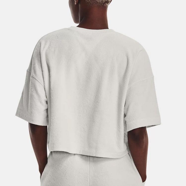 (WMNS) Under Armour Journey Terry Cropped T-shirt 'Grey' 1376914-006