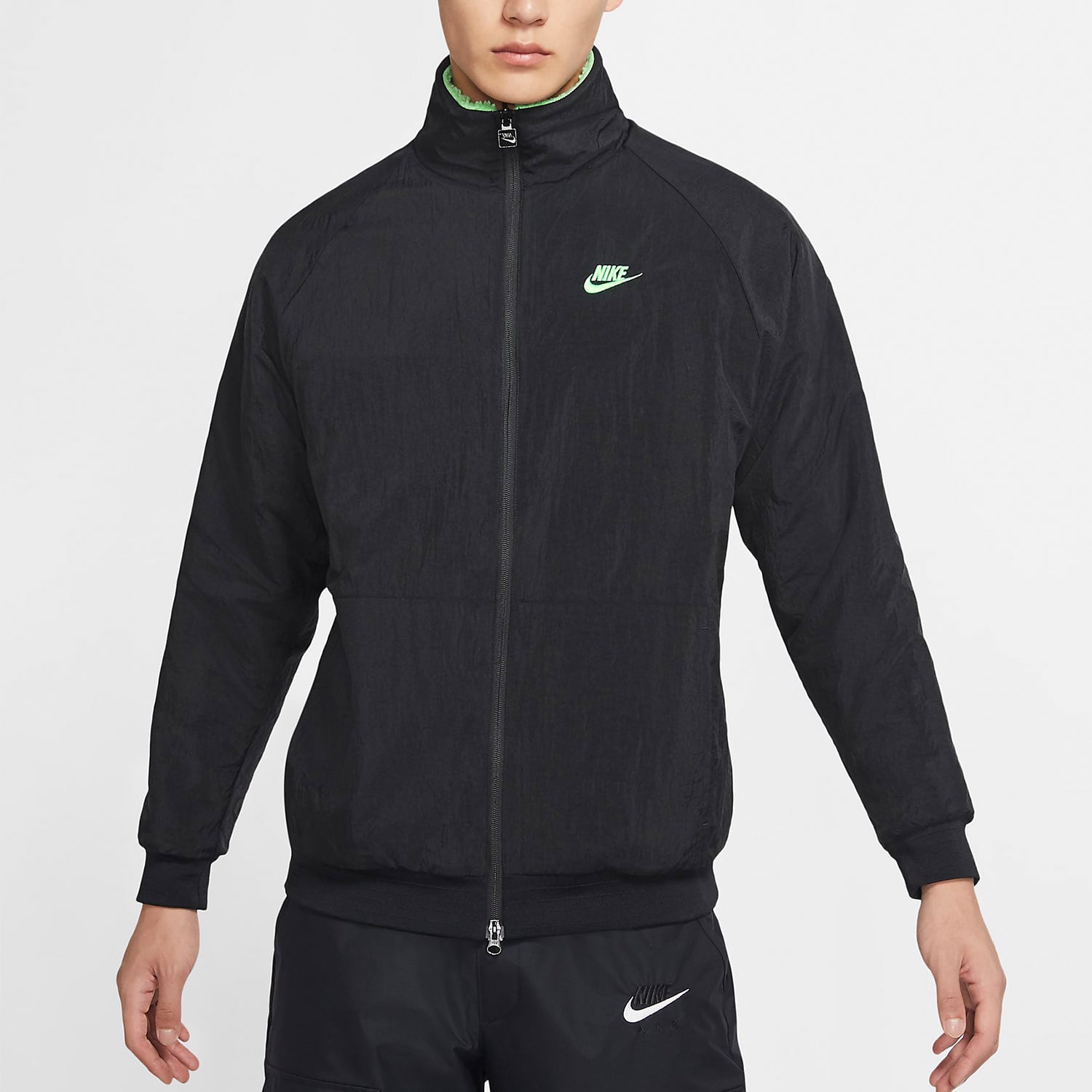 Nike Big Swoosh Reversible Boa Jacket (Asia Sizing) 'Lime Green Black' BQ6546-350