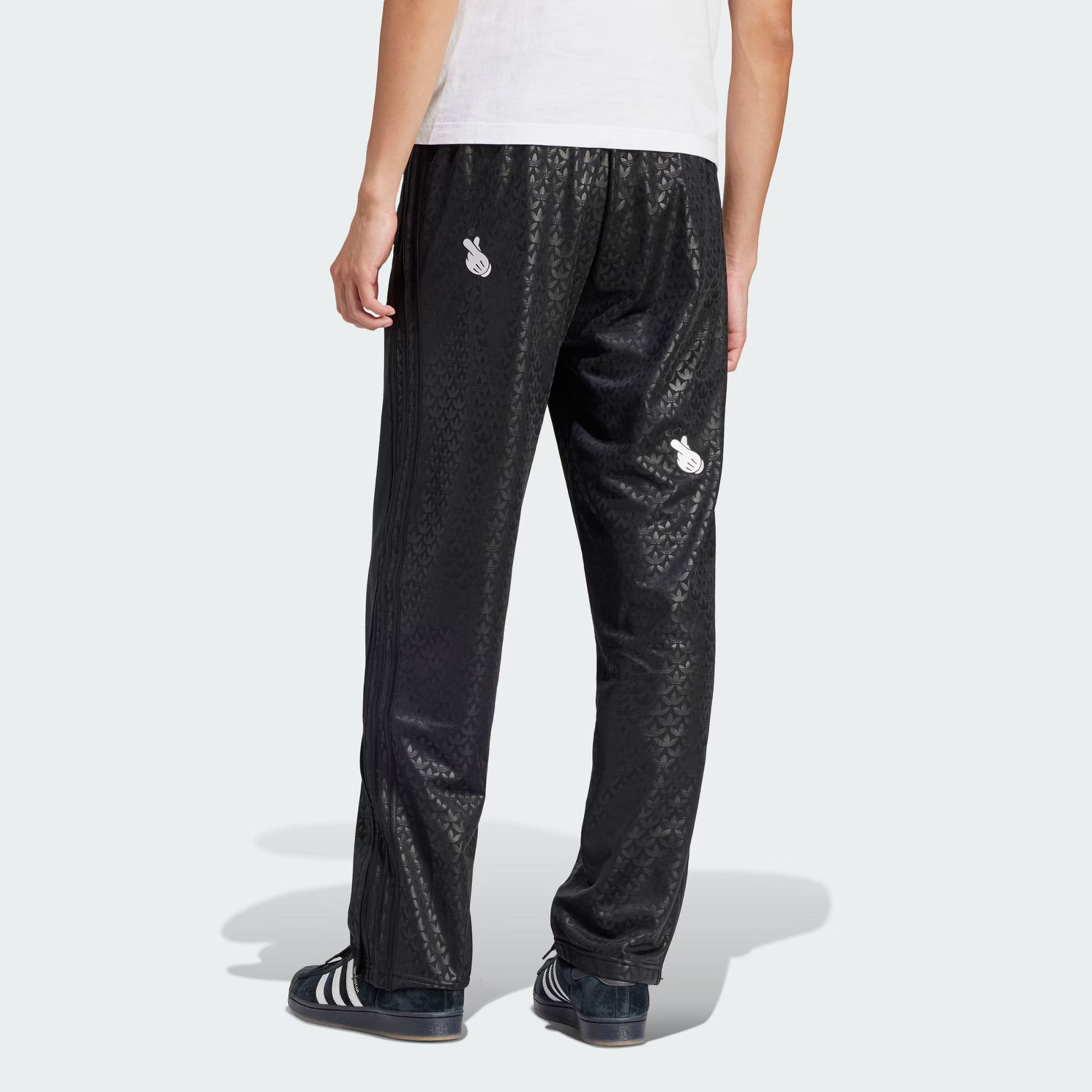 adidas Mickey Mouse x Originals Embroidered Monogram Firebird Track Pants Asia Sizing 'Black' IY2277