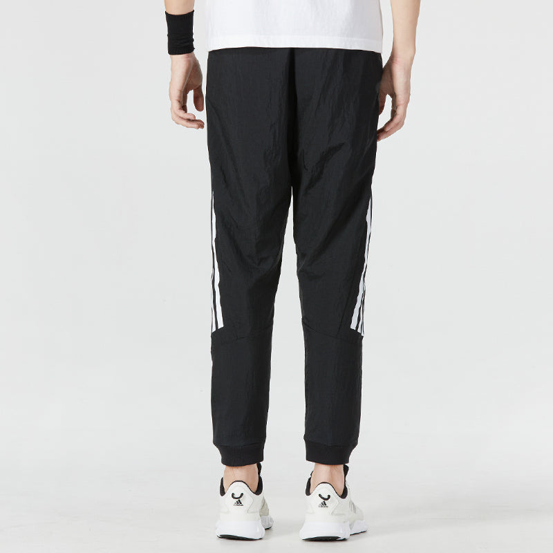 Men's adidas Stripe Logo Bundle Feet Woven Sports Pants/Trousers/Joggers Black HK2143