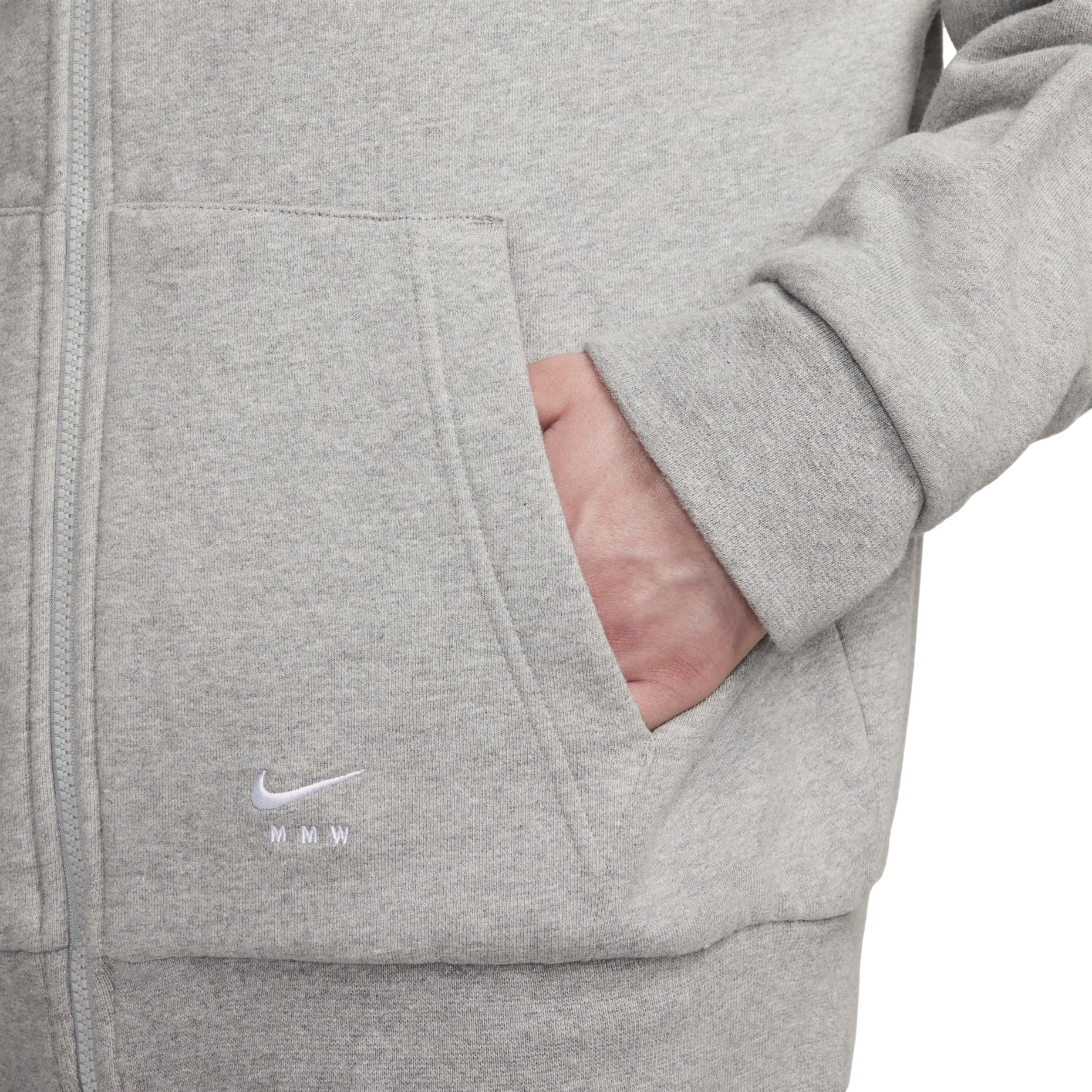 Nike x MMW Full-Zip Fleece Hoodie 'Grey' DR5364-050