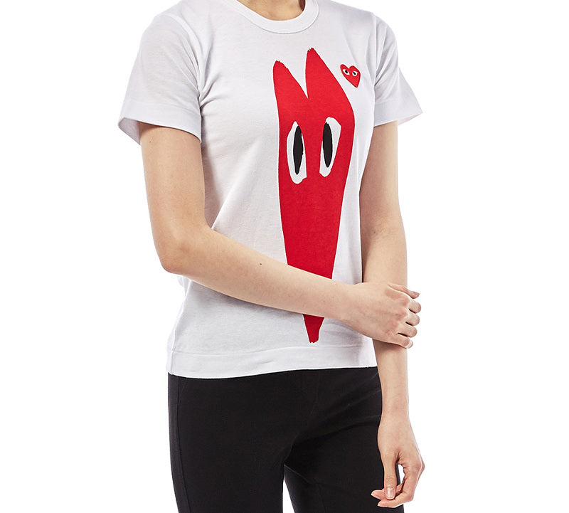 (WMNS) COMME des GARCONS PLAY Long Heart Tee 'White' AZ-T223-051-1