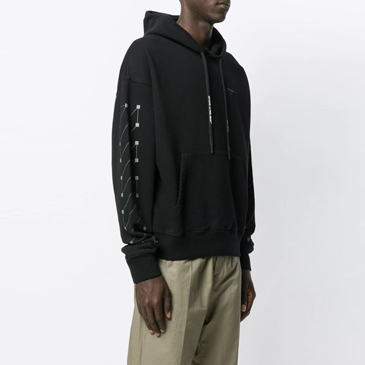 Men's Off-White Diag Backbone Printing Black OMBB037E19E300011091