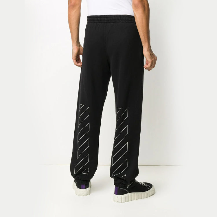 Off-White Diagonal Stripes Printing Trousers Men Black OMCH029F20FLE0011001