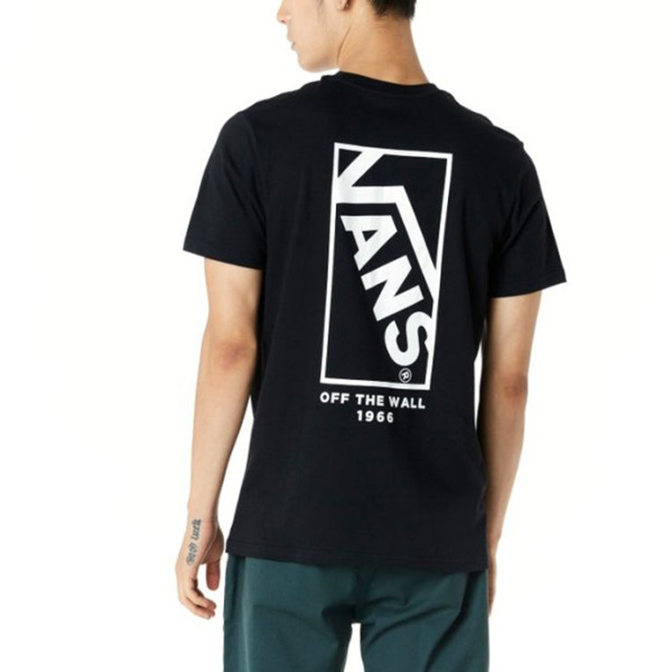 Vans Alphabet Printing Casual Short Sleeve Couple Style Black VN0A4P56BLK