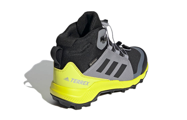 (GS) adidas Terrex Mid Gore-Tex Hiking Shoes 'Black Grey Solar Yellow' FX4166