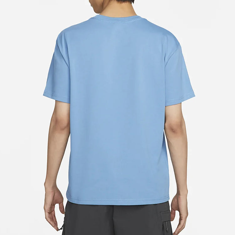 Nike As M Nrg Acg Ss Solid Color Chest Pattern Printing Round Neck Short Sleeve Blue DQ1816-469