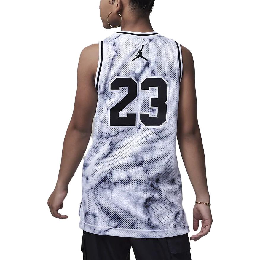 (GS) Air Jordan 23 Striped Jersey 'White Black' 45C655-F00