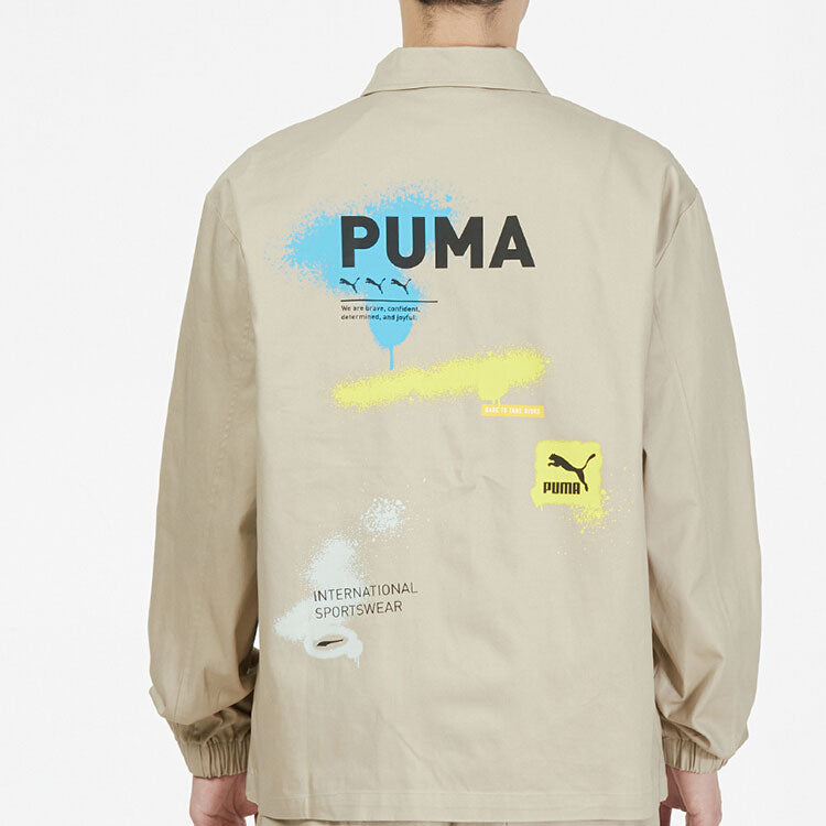 PUMA Logo Printing Loose Woven lapel Jacket 536089-64