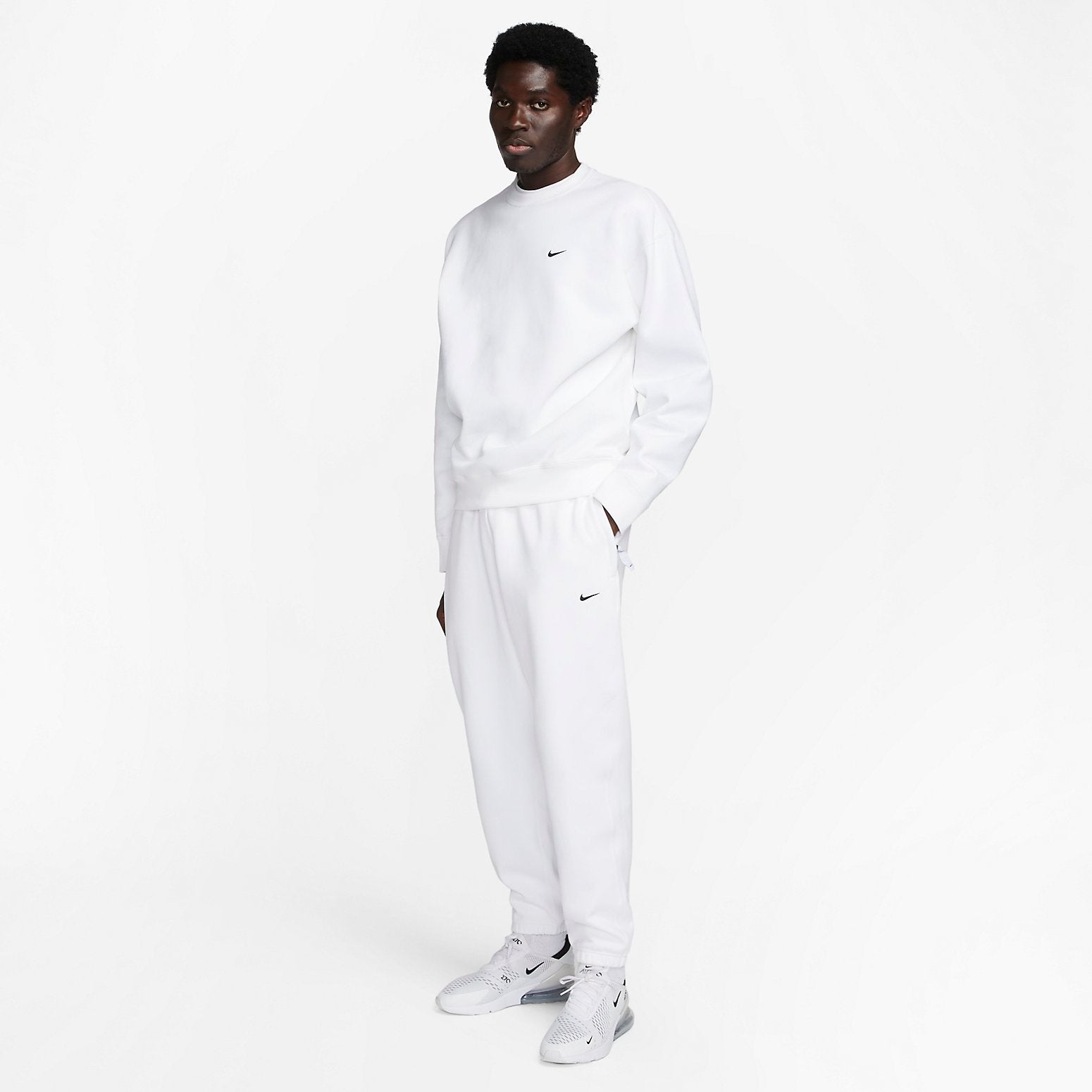 Nike Solo Swoosh Fleece Crew Sweatshirt 'White' DX1361-100