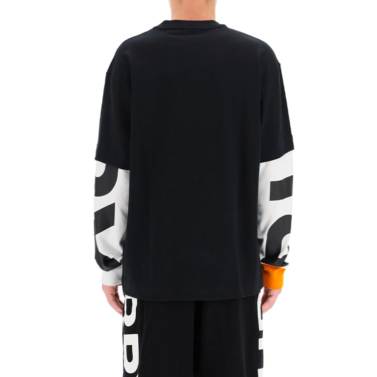Burberry Plain Embroidery Printing Long Sleeve Male Black 80291391