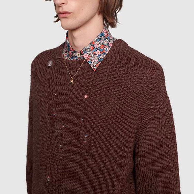 Gucci Rib Knit Wool Oversize Jumper 'Brown' 634575-XKBJ4-2028